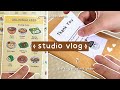 studio vlog 2: starting a sticker business, designing brand logo, packing my first order!