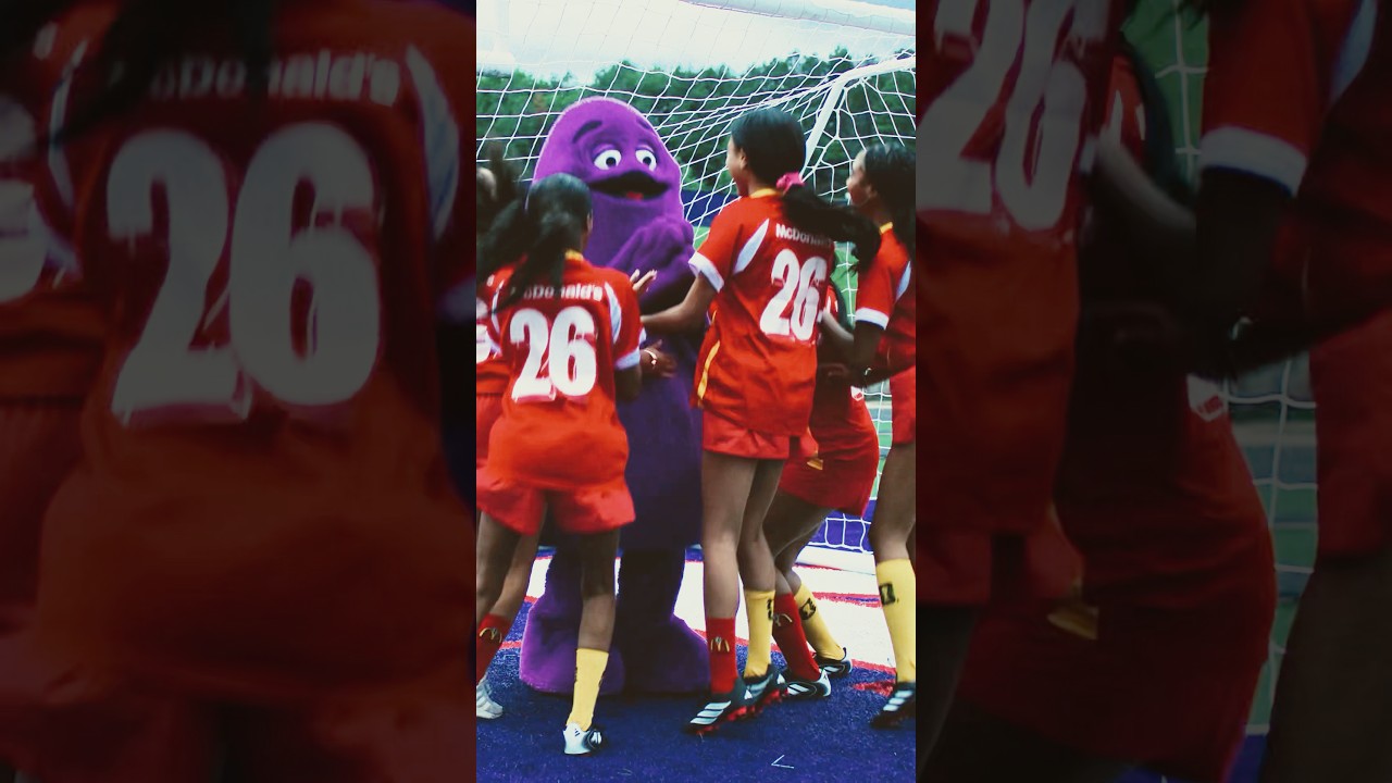 GO GRIMACE! We know about the GRIMACE SHAKE but we didn’t know GRIMACE plays FOOTBALL ⚽️ #mcdpartner
