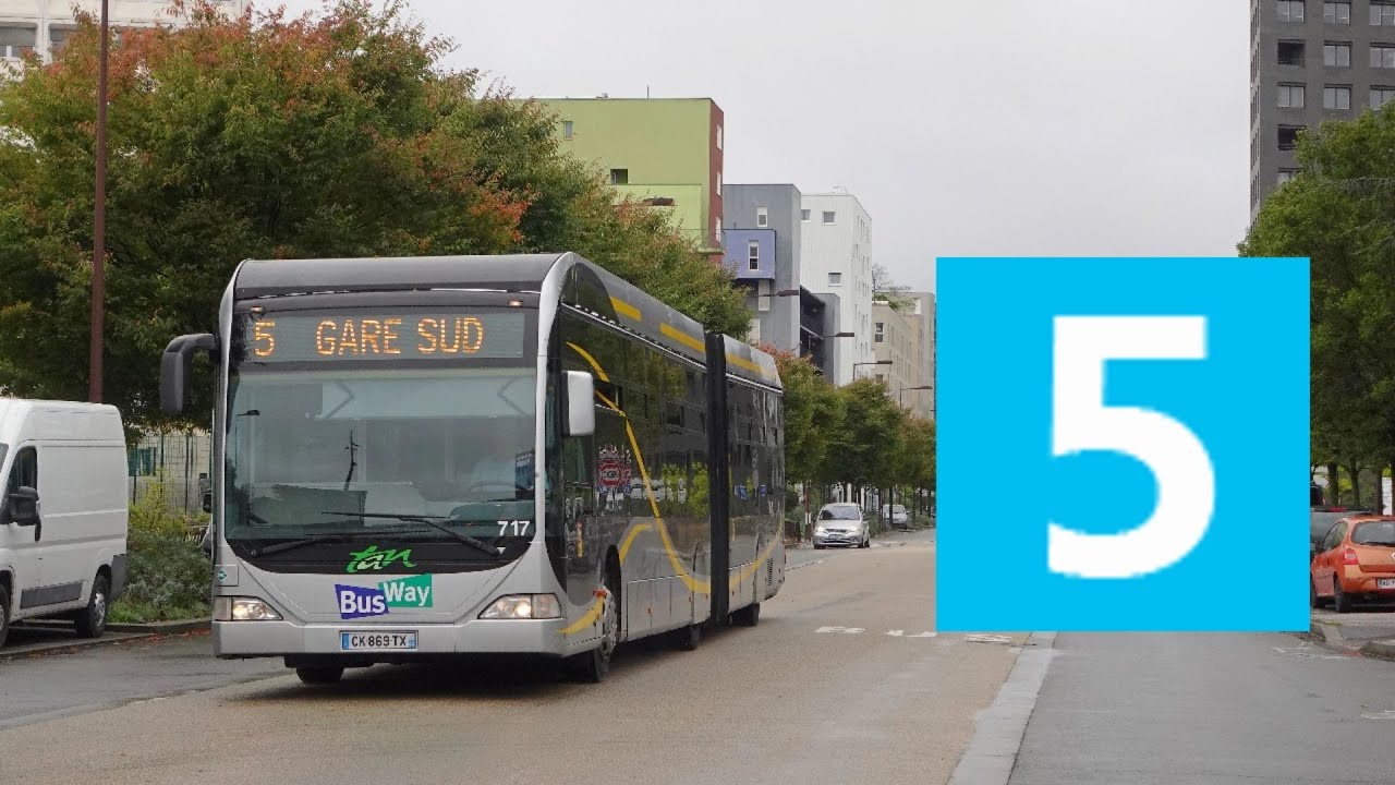 Mercedes Citaro G GNV BHNS N°717 - Ligne 5 entre Hangar à Bananes et Pompidou - Réseau TAN - Nantes