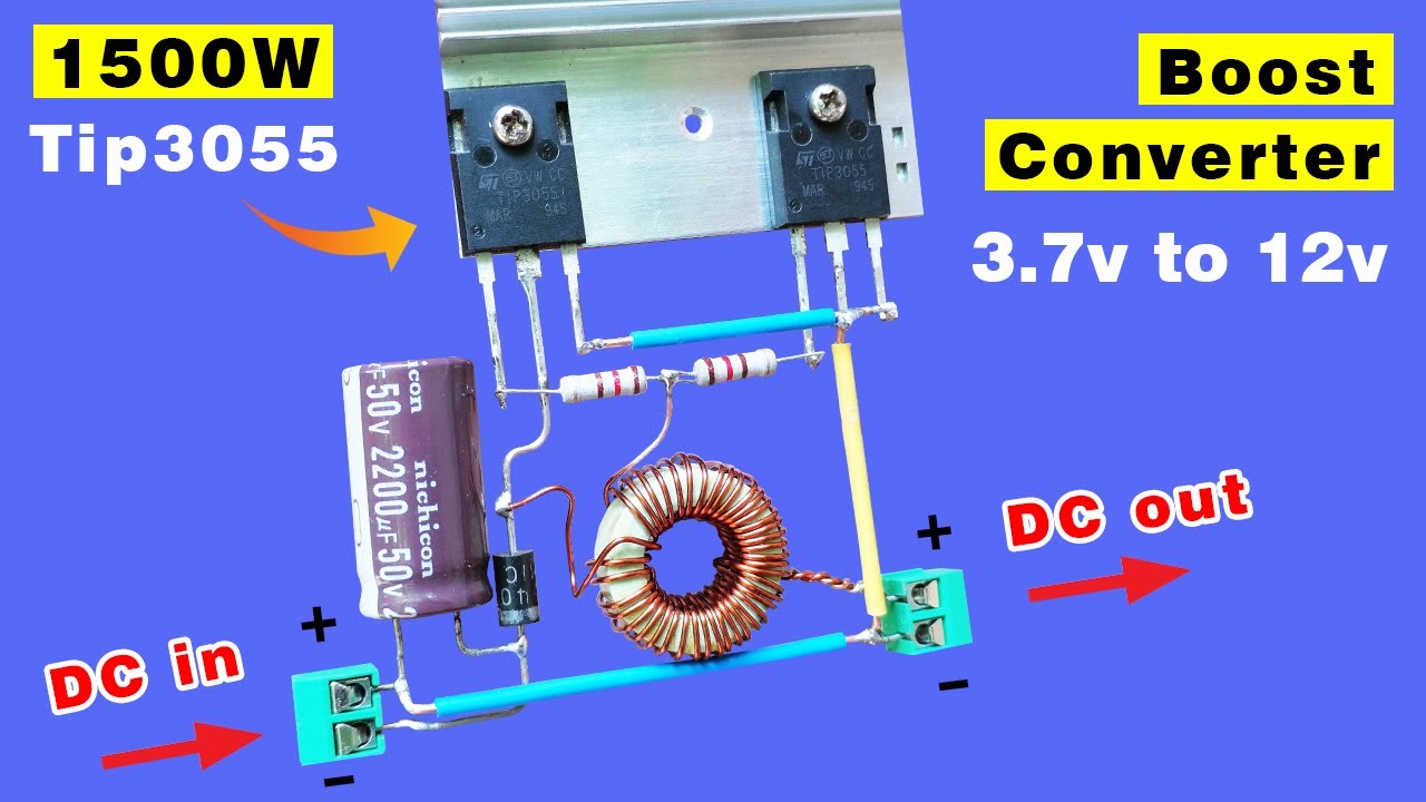 3.7 volt to 12 volt Boost Converter, 3.7v to 1500w, DC step up