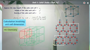 Unit 1: Solid State (Part 12) | calculation involving unit cell dimension
