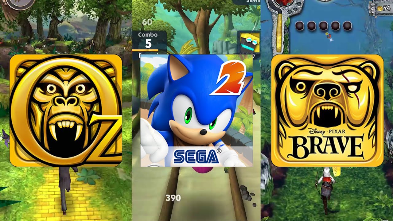 Temple Run Oz Vs Sonic Dash 2 Sonic Boom Vs Temple Run Brave - YouTube