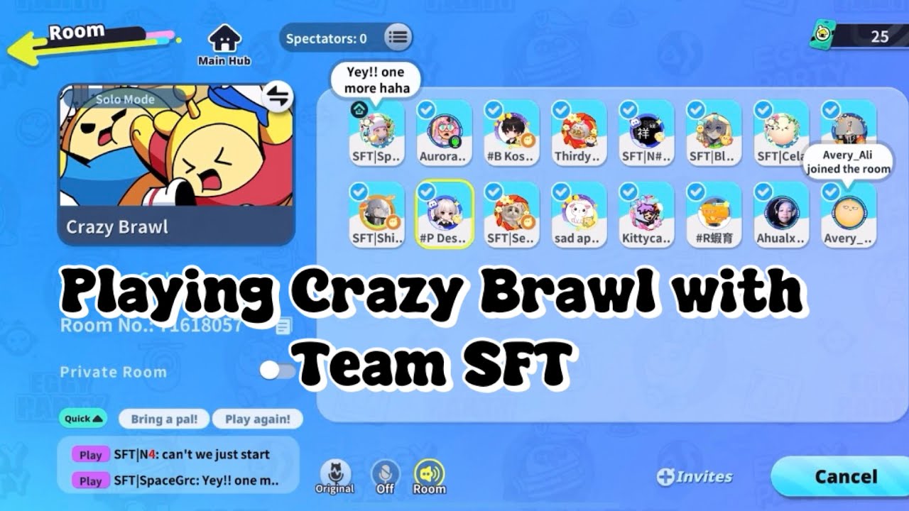 Playing Crazy Brawl with Team SFT (Eggy Party) - YouTube