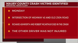2 killed in Maury County crash
