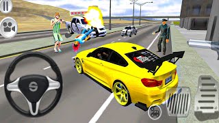 Yellow Bmw M4 Driving Simulator - Best Car Games - Android Gameplay screenshot 3