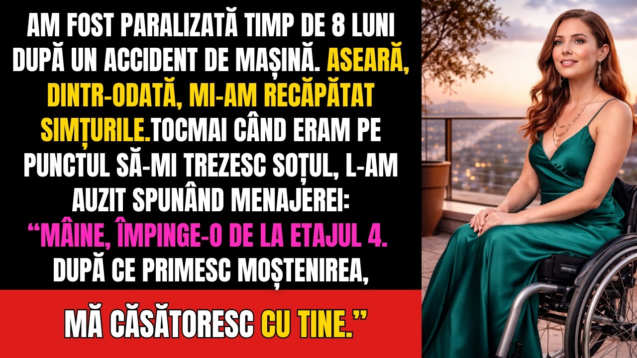 Paralizată 8 luni,mi-am recăpătat simțurile aseară când l-am auzit spunând:împinge-o de la etajul 4.