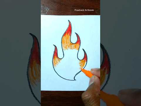 How to draw colour fire🔥 #shorts #drawing #art