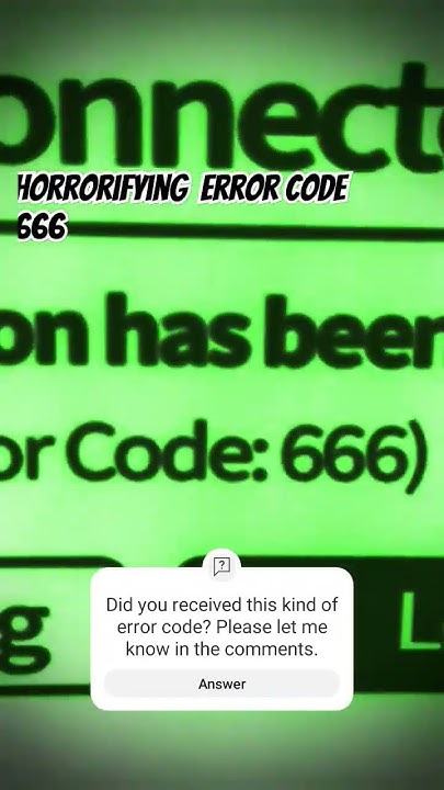 Error Code 666 #horrorshorts #insane #scary #roblox - YouTube