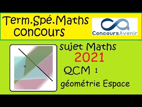 Espace- CONCOURS AVENIR 2021  1- Term Spé Math