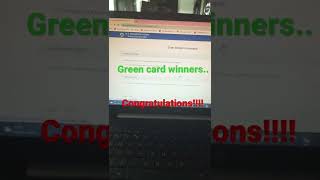 green card lottery winners| congratulations!!!