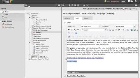 Typo3 - Creating Links to Email Form
