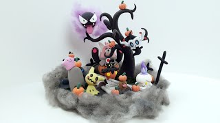 Pokemon Clay art : Halloween Diorama !!
