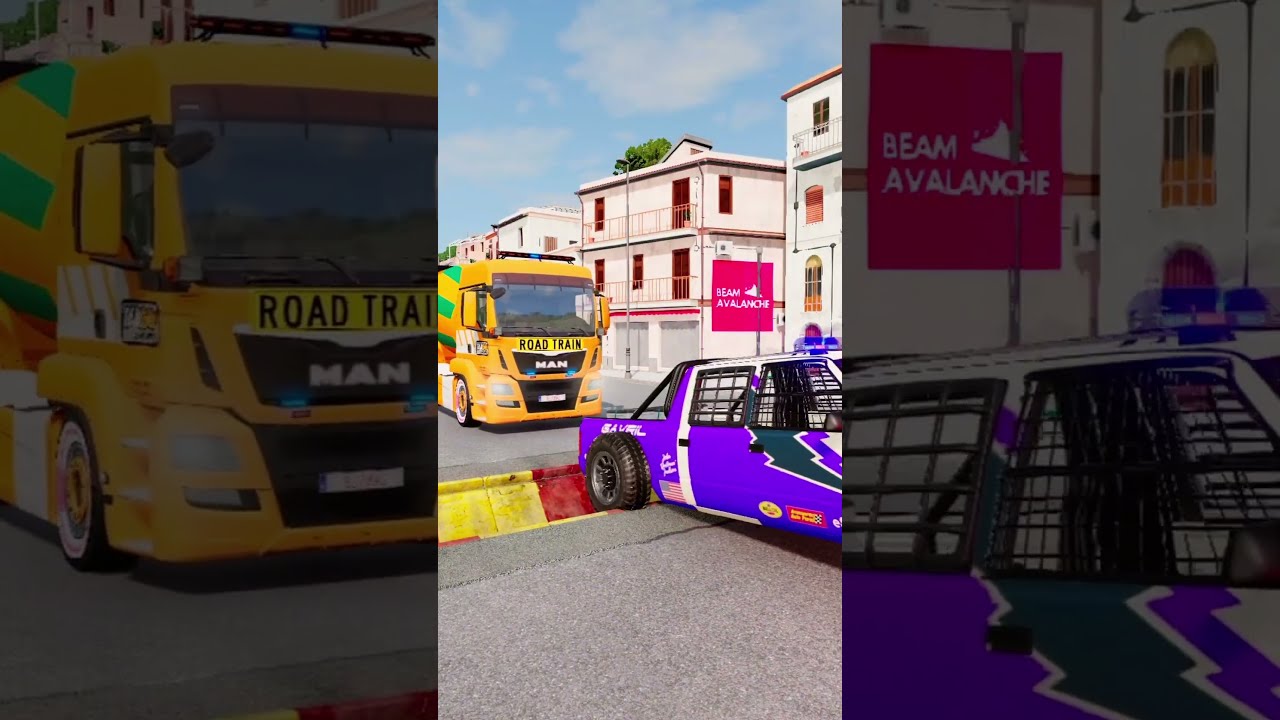Trucks And Cars Vs Speed Bumps 22 BeamNG Drive