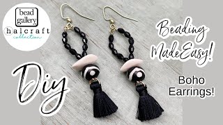 Beading Made Easy! Learn How To These Boho Tassel Earrings With Simple Wire Techniques! DIY Jewelry