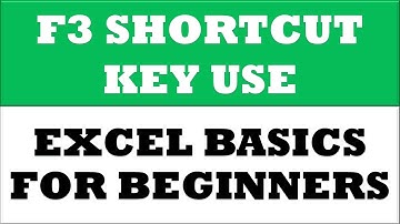 how to use F3 key as a shortcut key in Excel | Excel basics