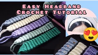 Easy Headband Crochet Tutorial | Eighteen Crafts #crochet  #forbeginners