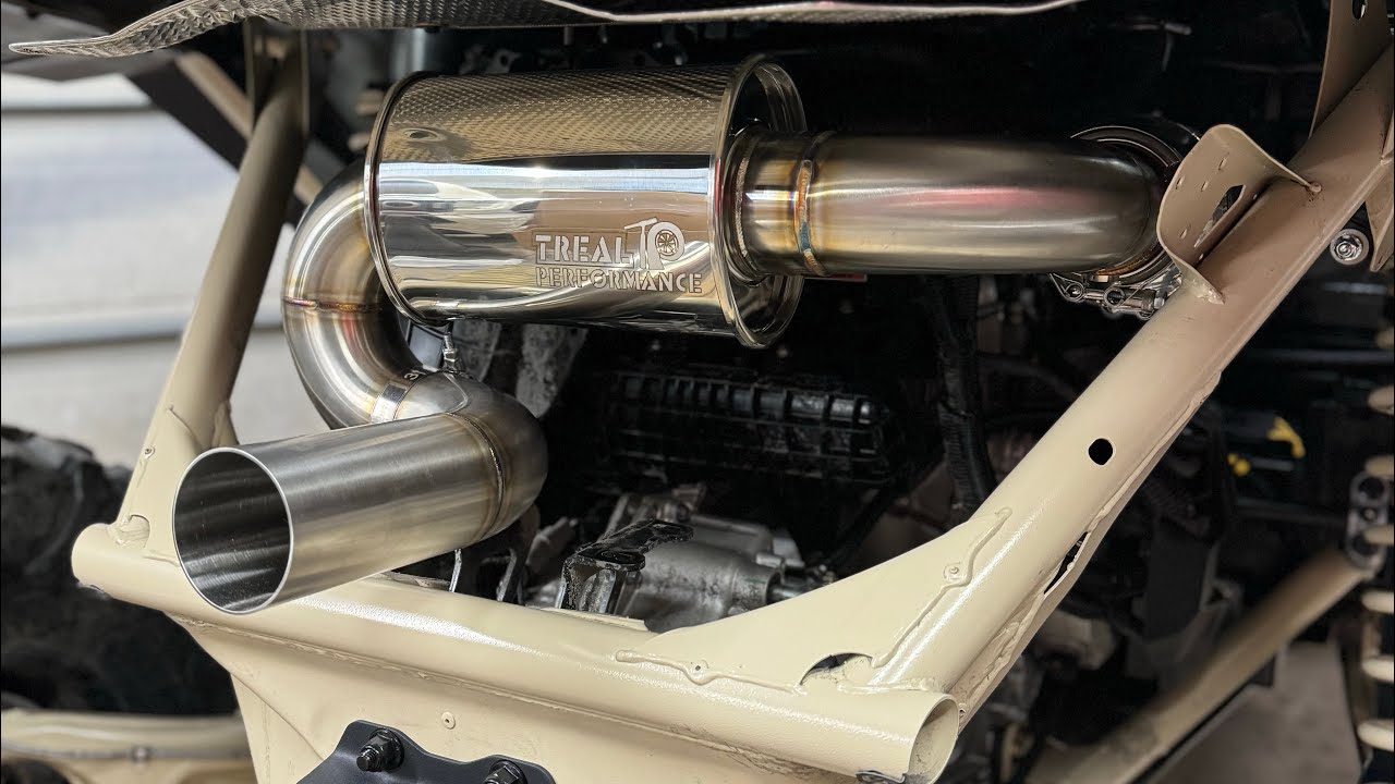 Can Am X3 gets Treal Performance Exhaust Bent Metal Windshield with