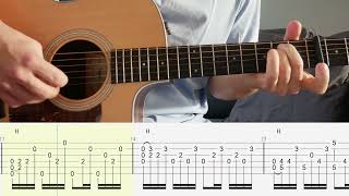 Atlantis - Acoustic - Seafret - Guitar Tutorial + TABS on screen