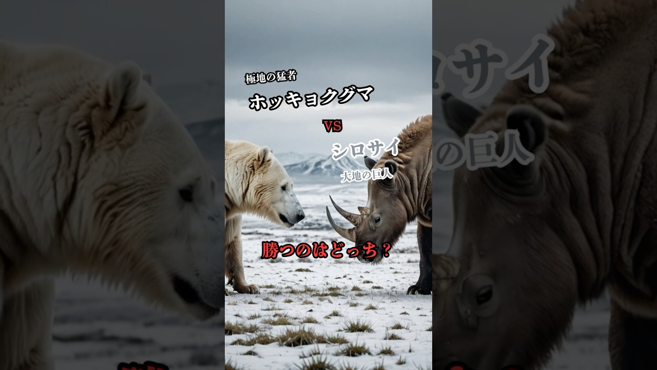 【動物バトル】ホッキョクグマ VS シロサイ ／ この2体、戦わせちゃいけない…