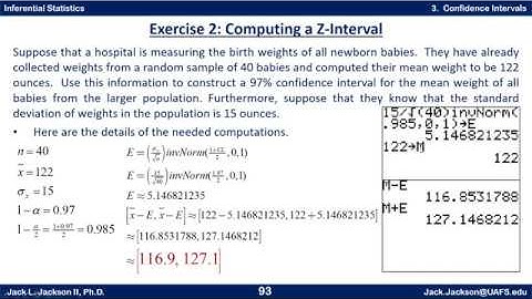 Statistics 4.3.5 Z Interval Example 2