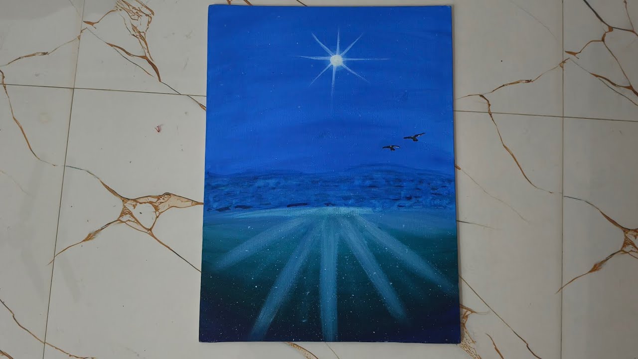 How to make a draw canvas painting 🖌️🎨 Underwater seascape 💙🌊