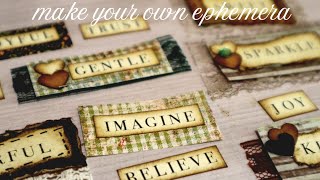 Make Your Own Ephemera Words & Phrases for Junk Journals | DIY