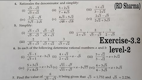 RD Sharma Solutions for Class 9 Maths Chapter 3 Rationalisation Ex 3.2 Q1 to Q8