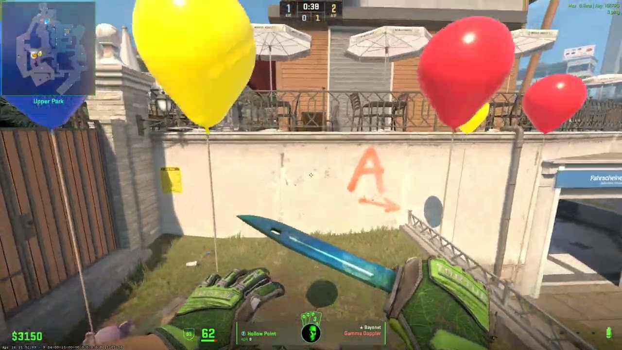 CS2 Overpass 4K - MAC-10 Nuclear Garden - Bayonet Gamma Doppler PH4 - Specialist Gloves Emerald Web