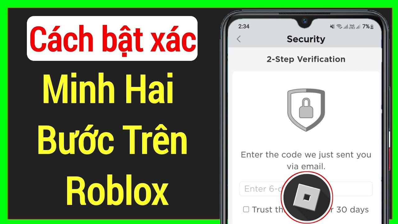 Cách bật xác minh hai bước trên Roblox. Cách thiết lập xác minh 2 bước Roblox