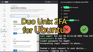 Duo Unix Linux 2FA - setup for Ubuntu