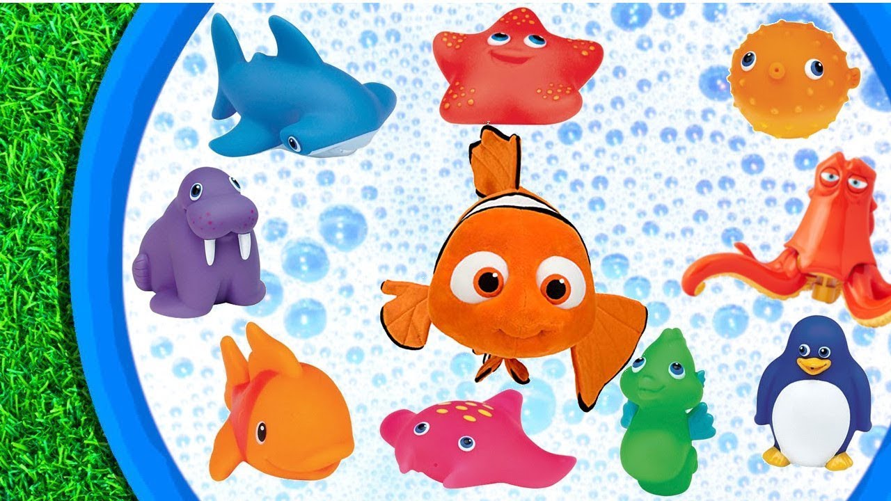Learn sea animals fish Fun Pool Surprise Toys Learning For Kids ππ¦π π¬π³ ...