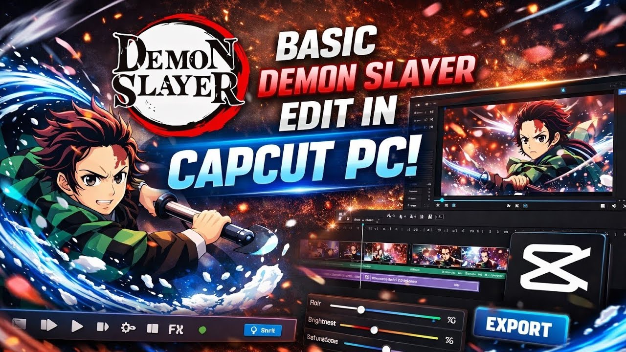 MAKING BASIC DEMON SLAYER EDIT IN CAPCUT PC 🤯😱 4K #music #animeamv # ...