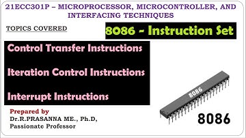 Instruction Set of 8086 - Control Transfer, Iteration Control & Interrupt Instructions
