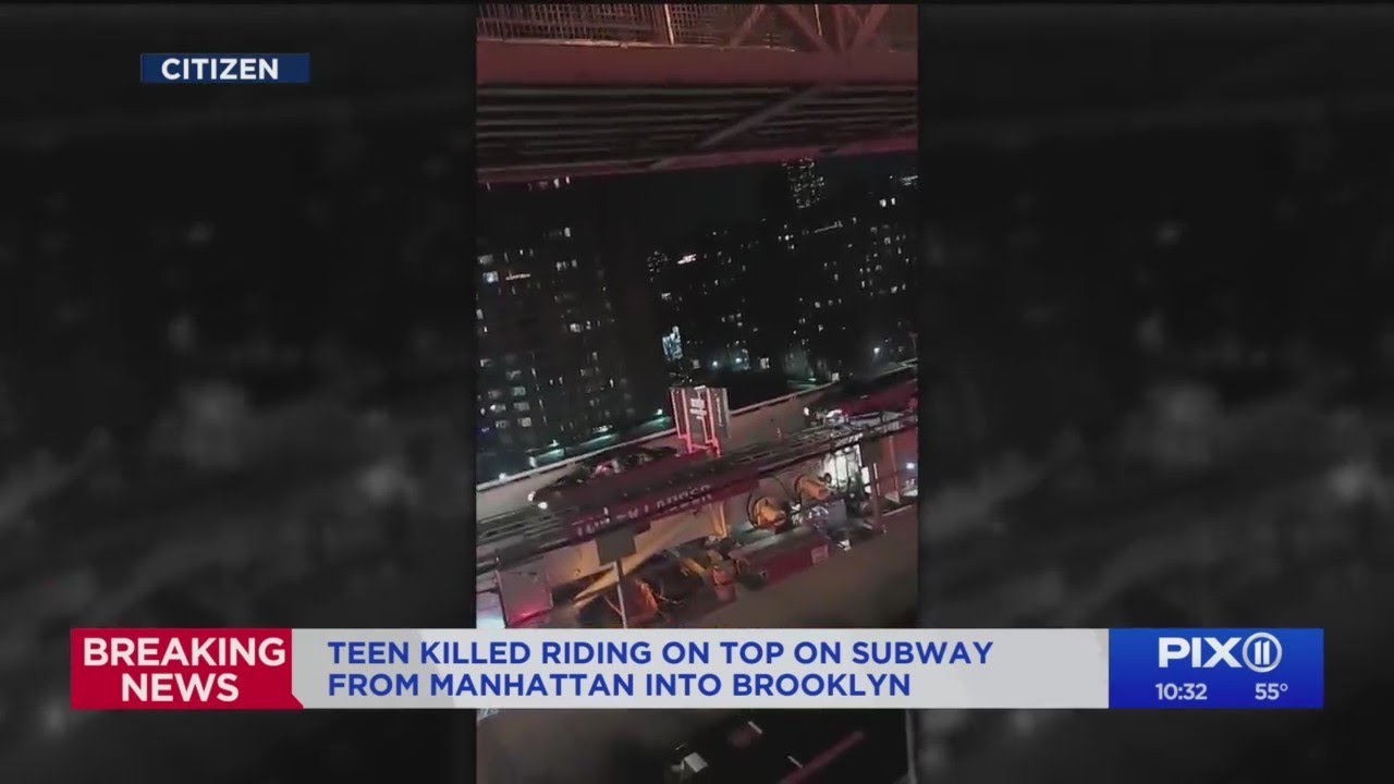 Teen killed riding on top of NYC subway train: police - YouTube