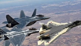 F-22 Raptor vs SU-57 Dogfight Comparison