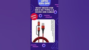 boAt Deuce USB 300 2 in 1 Type-C & Micro USB Stress Resistant cable #shorts #youtubeshorts