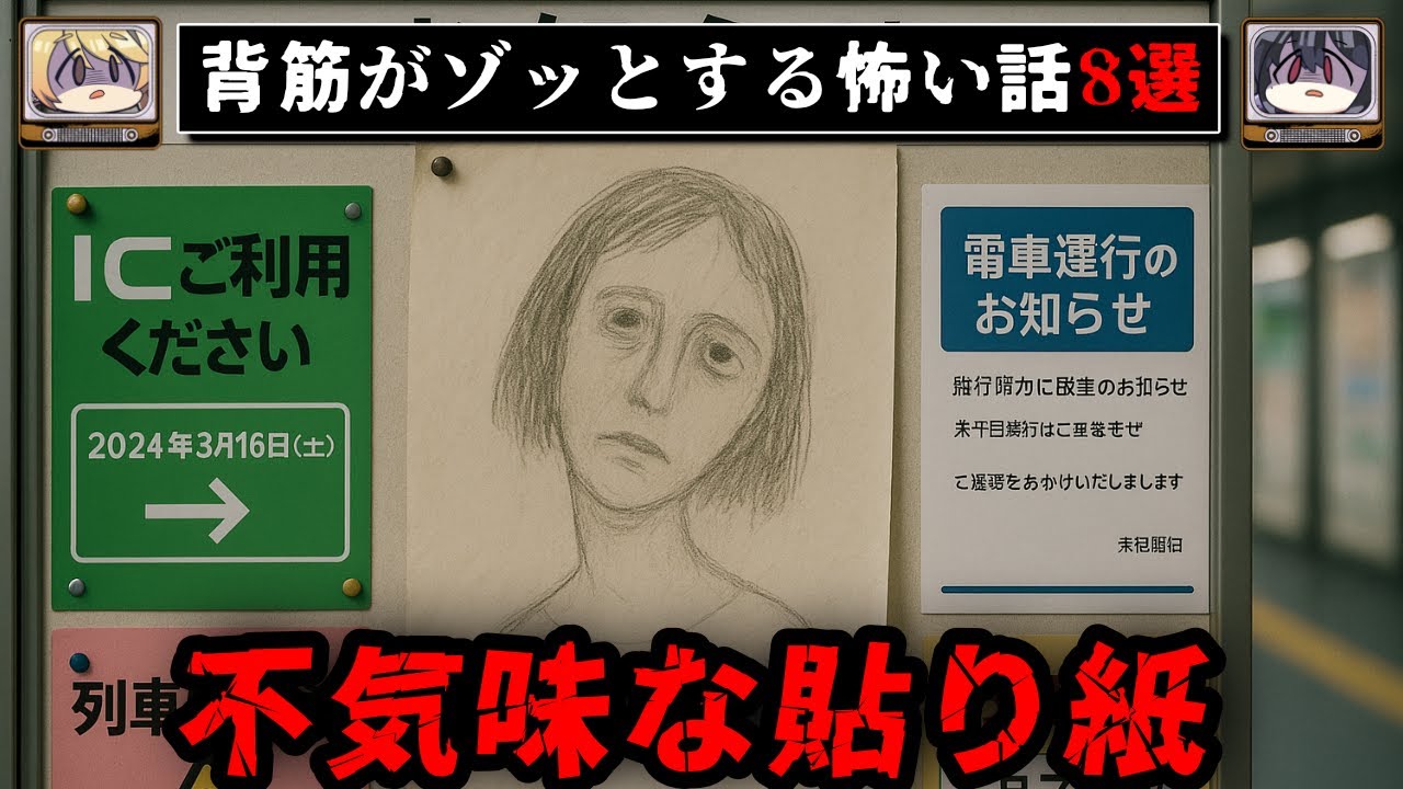 【奇妙な貼り紙】ゾッとするネットに書き込まれた怖い話/怪談8選【ゆっくり解説：ホラホリ】