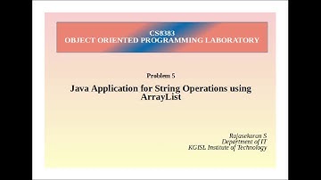 CS8383 - E5 - Java Application for String Operations using ArrayList
