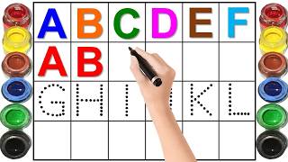 Alphabet, Abc Song, Abcd, A To Z, Kids Rhymes, Collection For Writing Along Dotted Lines For Toddler