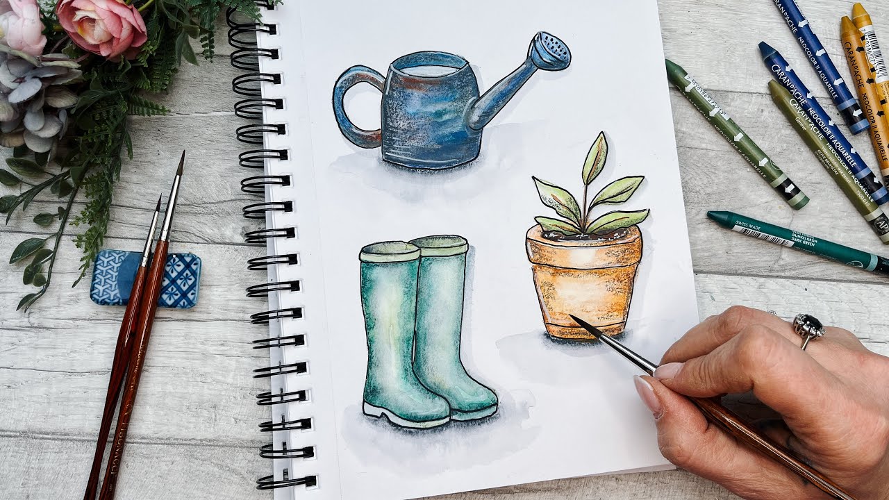 Aquarell malen / Meine ersten Motive mit den Caran D‘ache Neocolor 2 Aquarell 