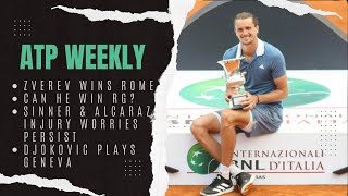 ATP Weekly: Zverev takes Rome title · Sinner French Open hopes endure · Djokovic plays Geneva