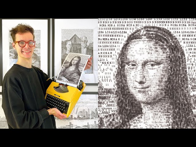 Mona Lisa Hand-Signed A4 Print Typewriter Art