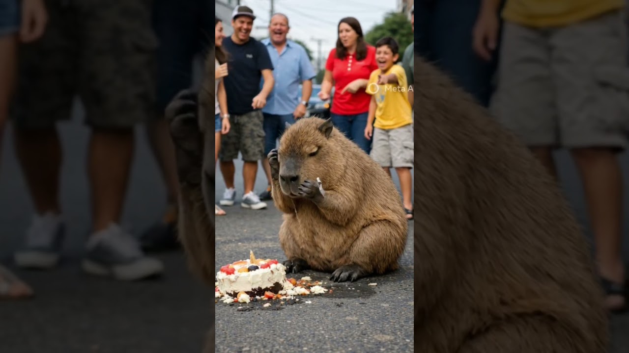 🧡🐹 Capybara’s Sweet Dream: Work Hard for One Cake 
