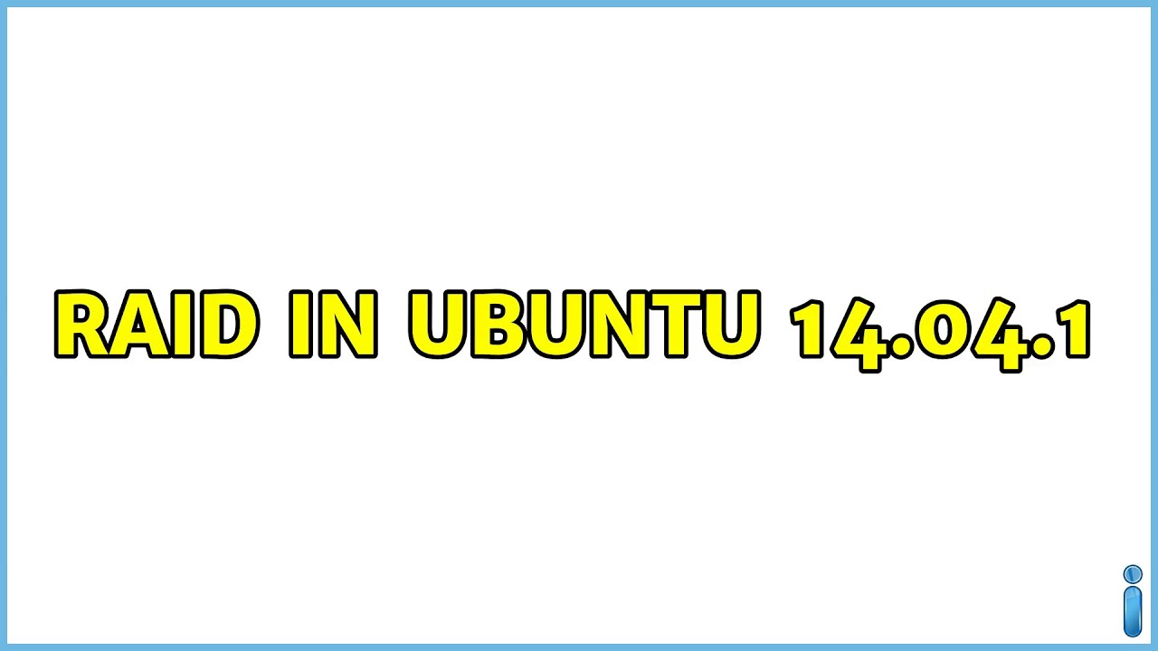 Ubuntu: RAID in Ubuntu 14.04.1 - YouTube