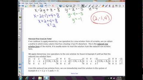 7.3 Multivariate Linear Systems and Row Operations (Example 4b).wmv