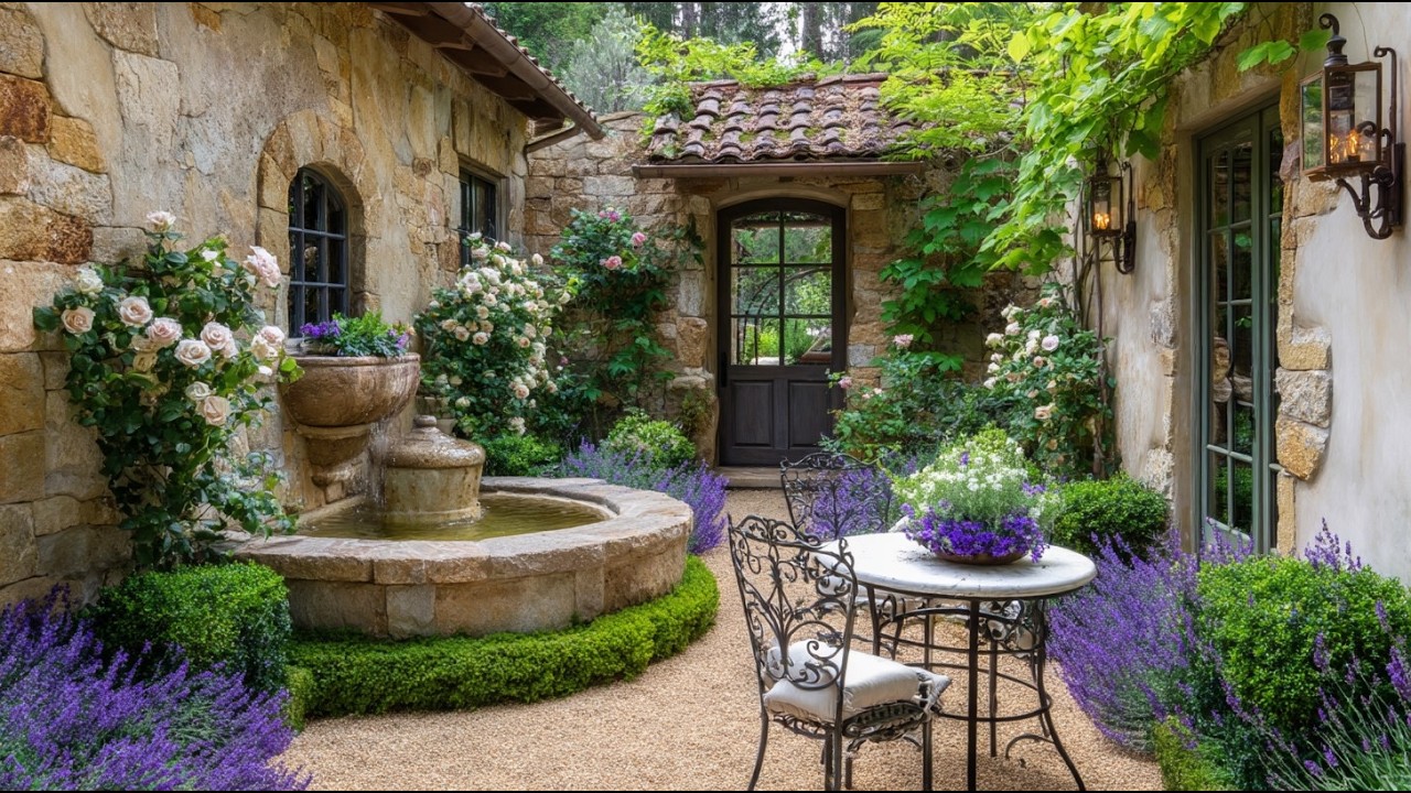 16 Inspiring Old-World French Provincial Garden Style for Beautiful Small  Yards \u0026 Courtyards, image size:1280x720