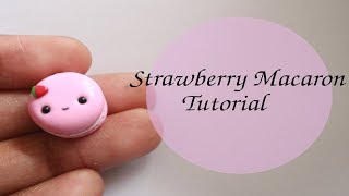 Polymer Clay | Strawberry Macaron Charm Tutorial