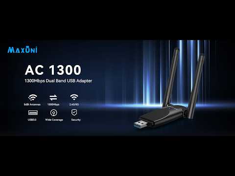 Maxuni USB WiFi Adapter for Desktop PC AC1300mbps