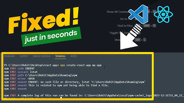 How to fix npx create-react-app installation error in VS Code | npm create react app error solved