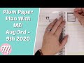 ✍🏻 Plum Paper Plan With ME! Aug 3rd - 9th 2020